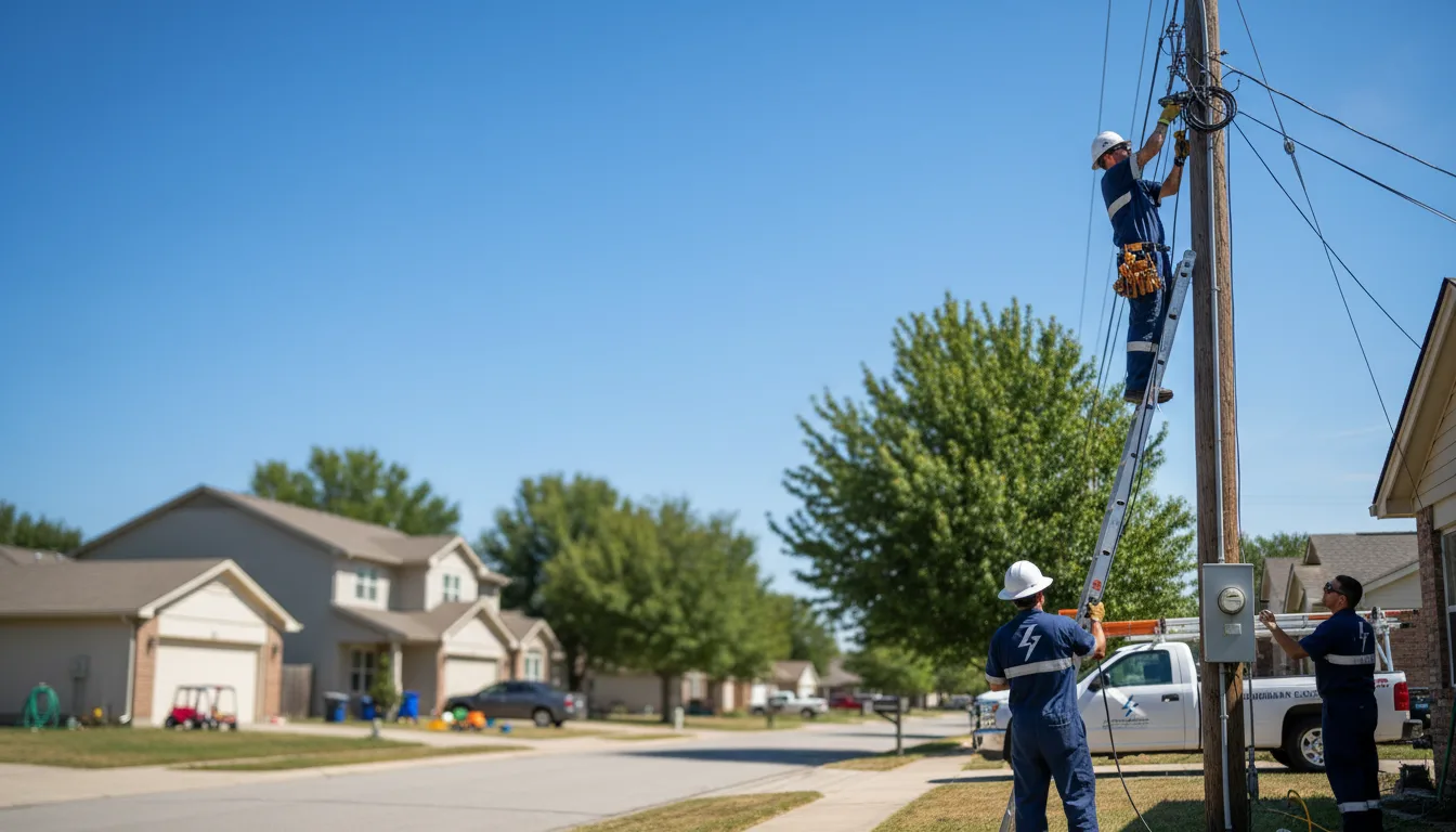 Residential electrician providing installation services in Rice, TX